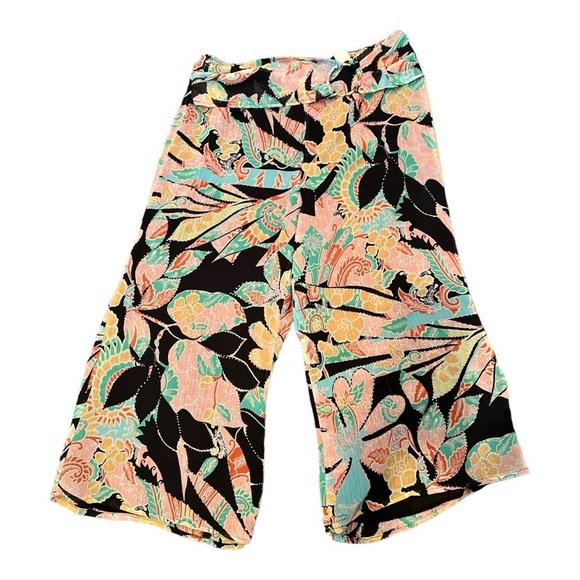 Bentley Cropped Floral Gaucho Pants Size 6 - Picture 1 of 4